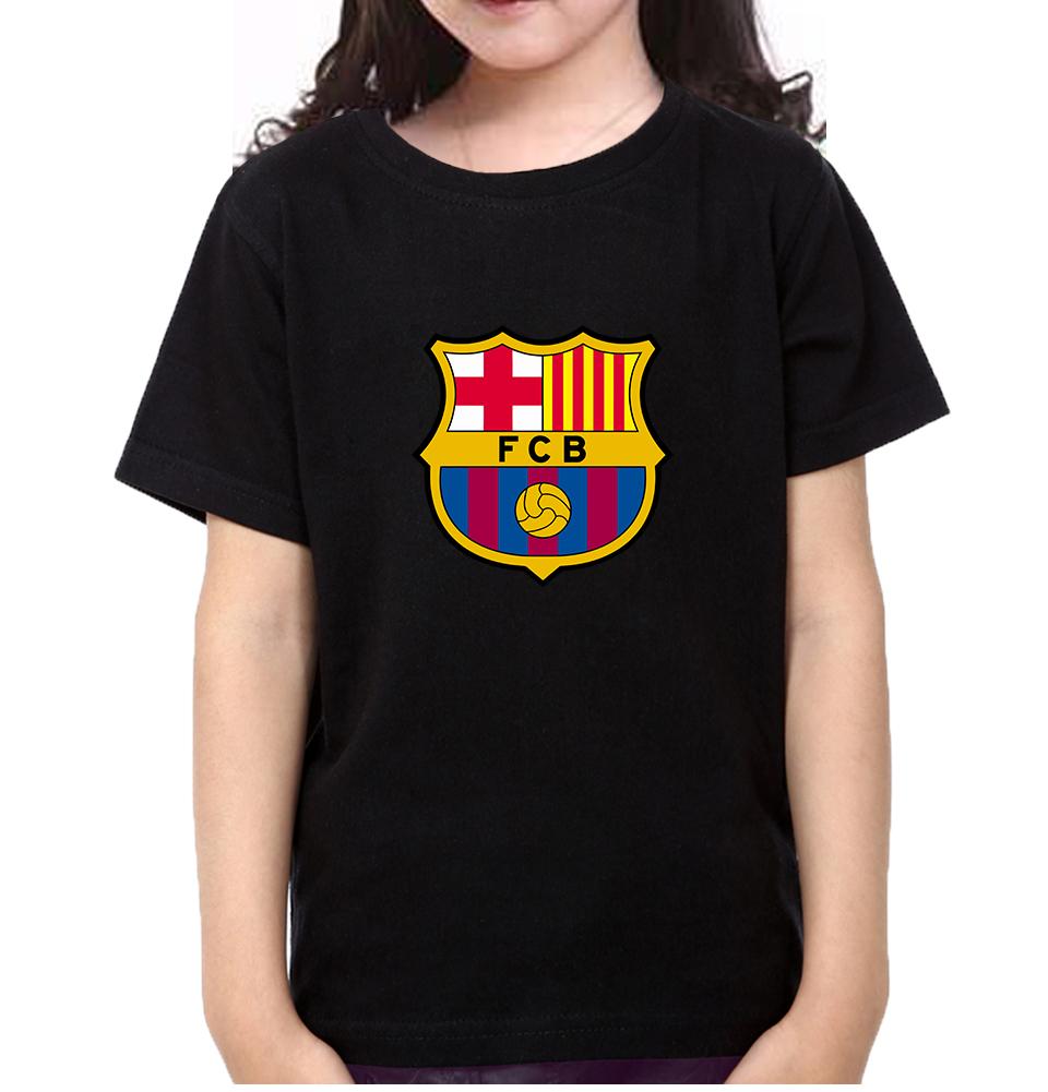 Barcelona Half Sleeves T-Shirt For Girls -FunkyTeesClub