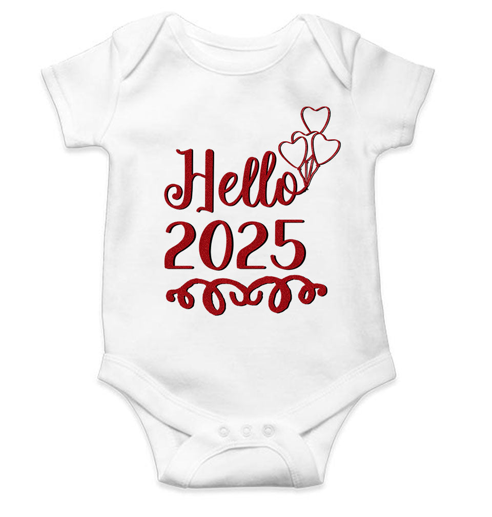 Hello 2025 New Year Rompers for Baby Girl- FunkyTeesClub