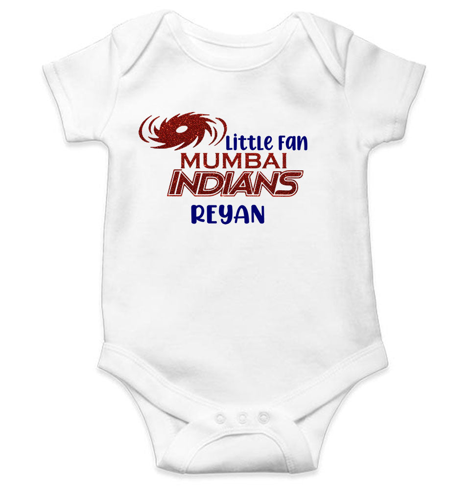 Custom Name IPL MI Mumbai Indians Little Fan Rompers for Baby Boy- FunkyTeesClub