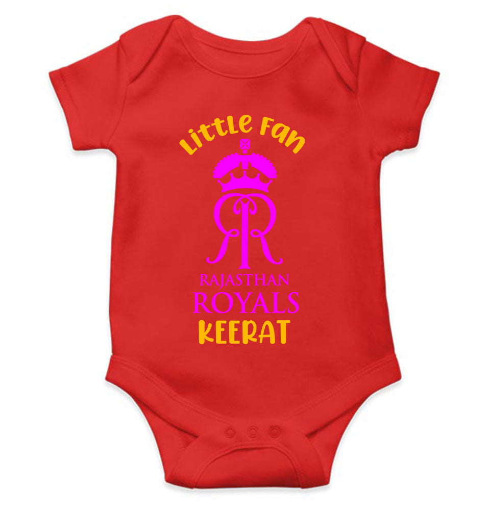 Custom Name IPL RR Rajasthan Royals Little Fan Rompers for Baby Girl- FunkyTeesClub