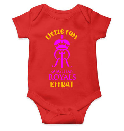 Custom Name IPL RR Rajasthan Royals Little Fan Rompers for Baby Girl- FunkyTeesClub