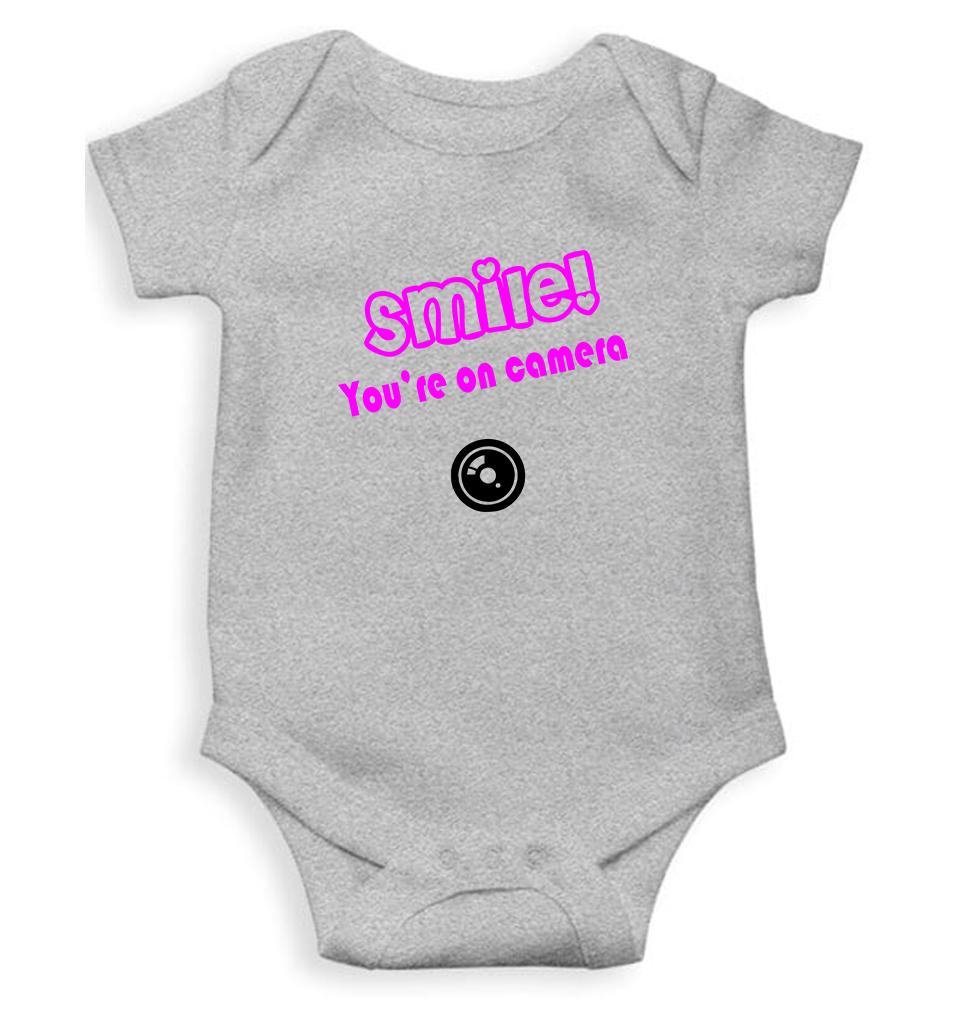 Smile you are on camera Rompers for Baby Girl- FunkyTeesClub
