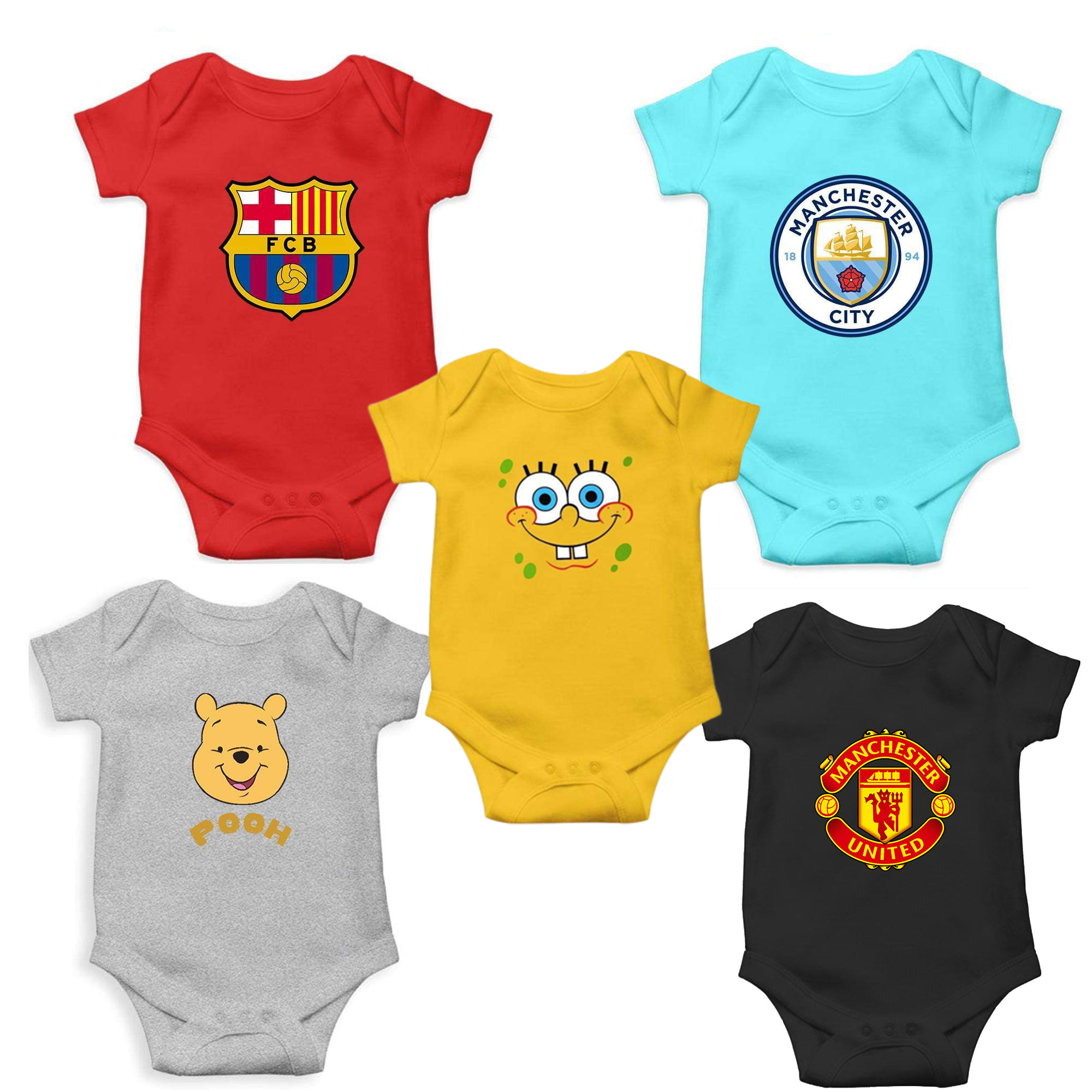 Set of 5 cute Rompers for Baby Boy and Baby Girl- FunkyTeesClub