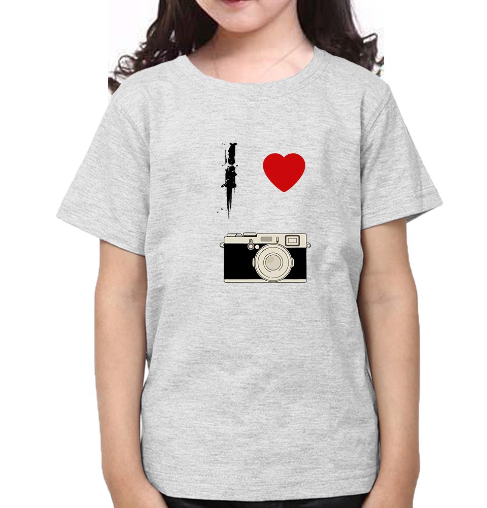 I love camera Half Sleeves T-Shirt For Girls -FunkyTeesClub