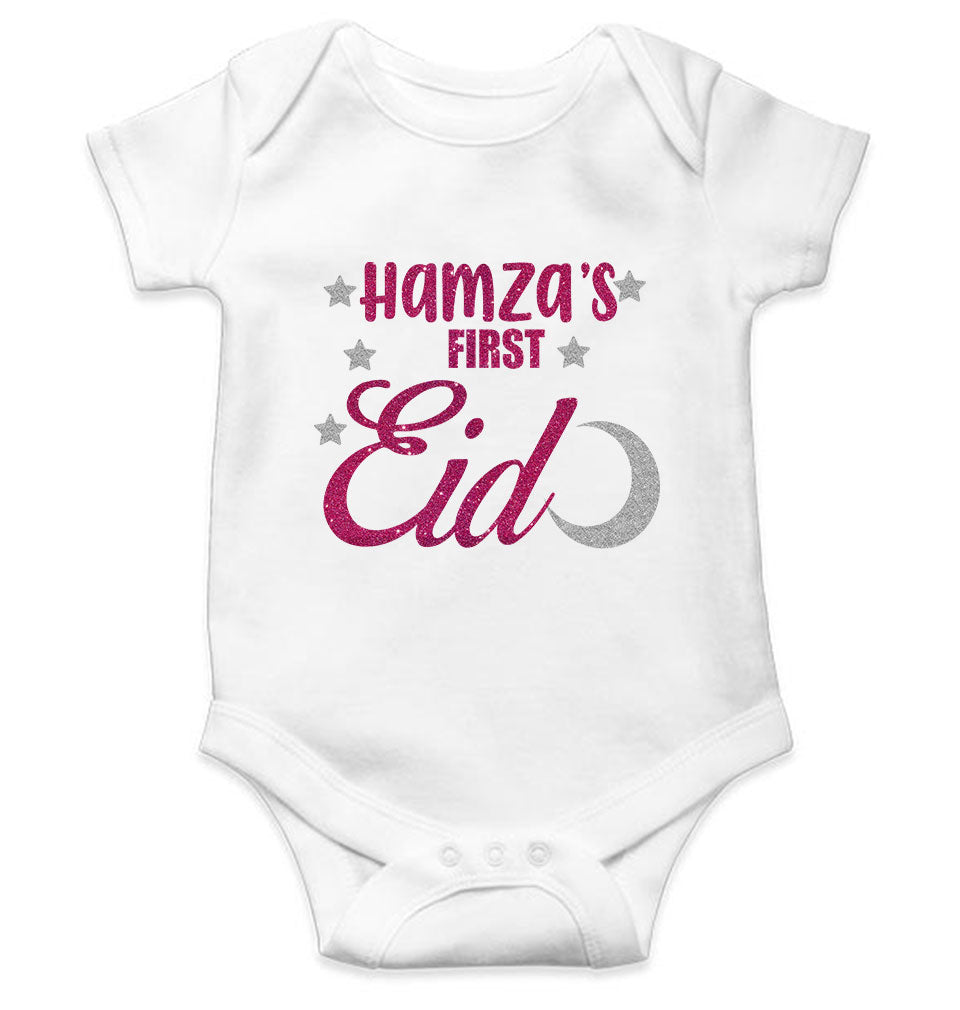 1st Eid Custom Name Rompers for Baby Boy- FunkyTeesClub