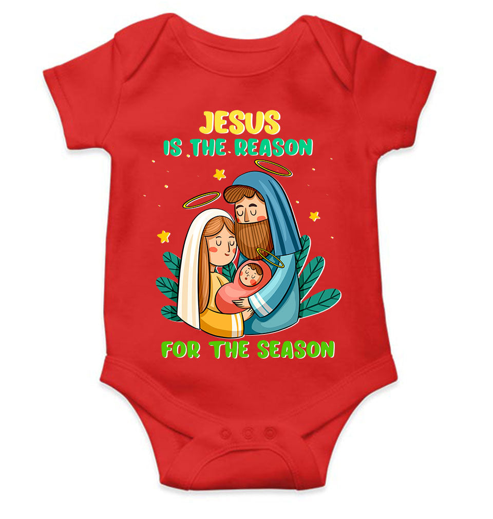 Jesus Is The Reason For The Season Christmas Rompers for Baby Boy- FunkyTeesClub