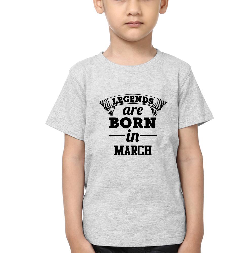 Legends are Born in March Half Sleeves T-Shirt for Boy-FunkyTeesClub