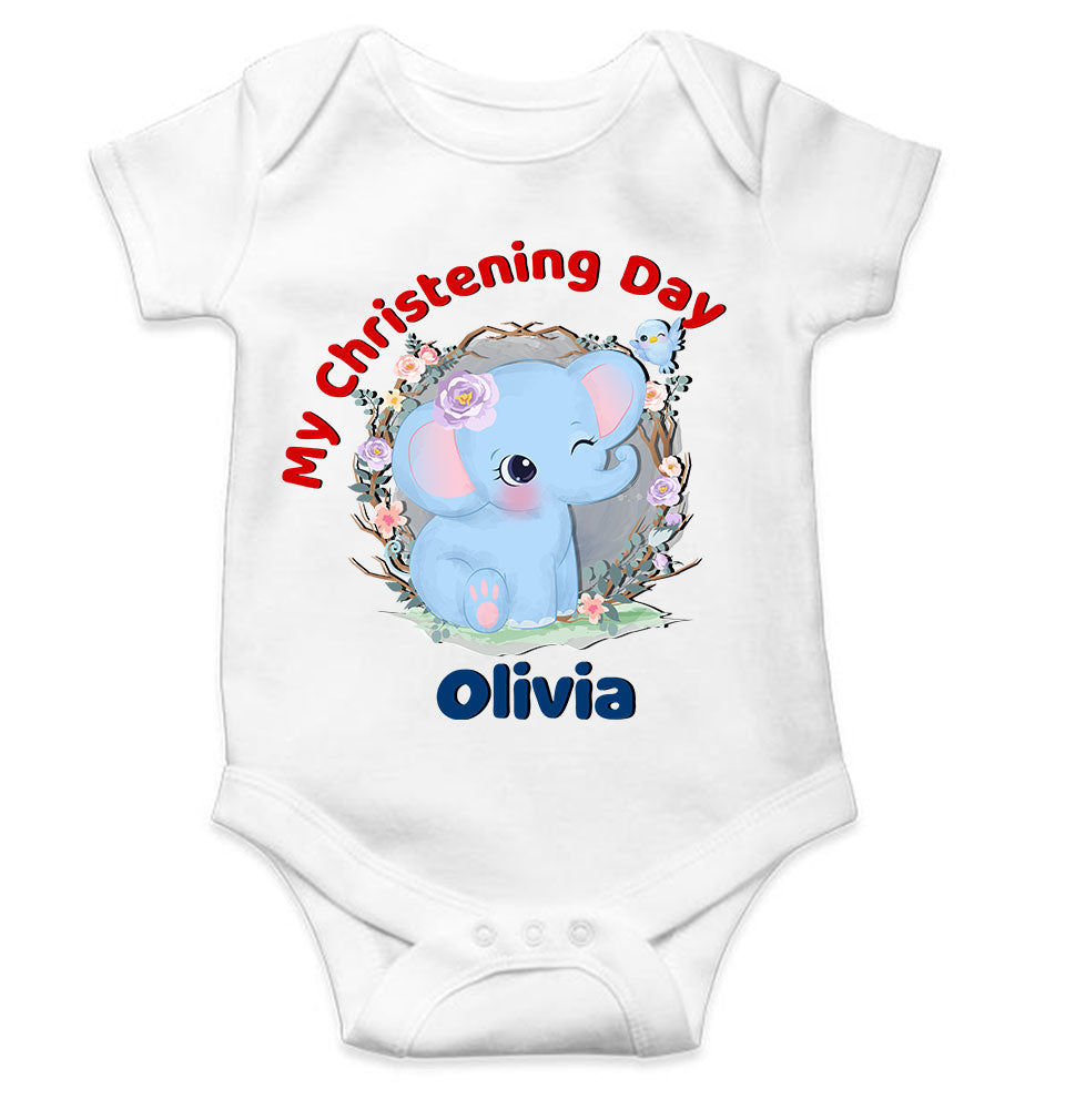 Custom Name Christening Day Baptism Rompers for Baby Girl- FunkyTeesClub