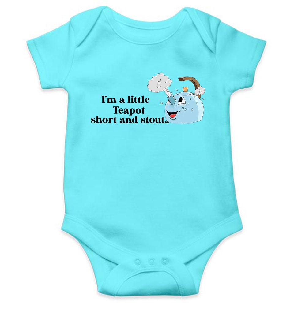 I Am A Little Teapot Poem Rompers for Baby Boy- FunkyTeesClub