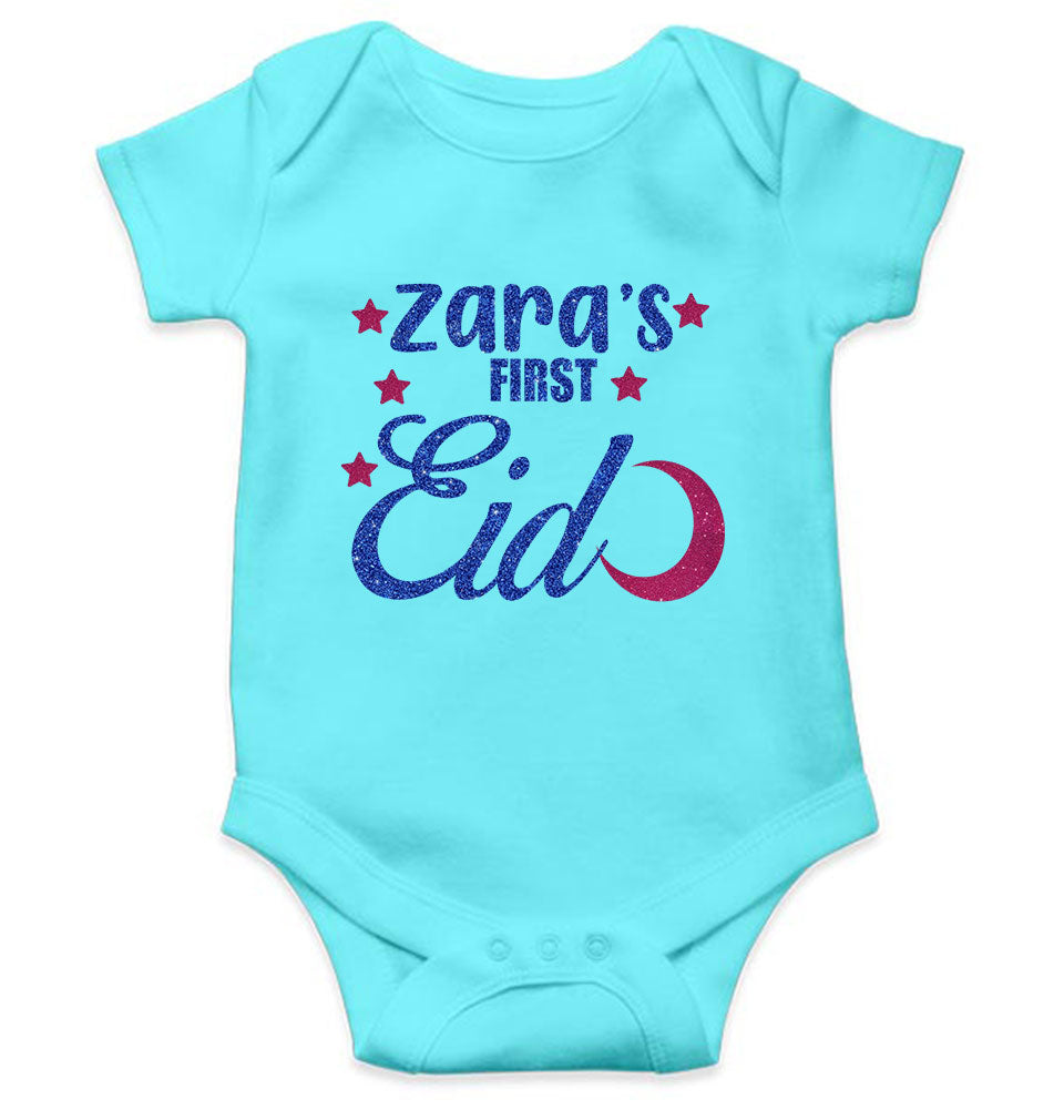 1st Eid Custom Name Rompers for Baby Girl- FunkyTeesClub