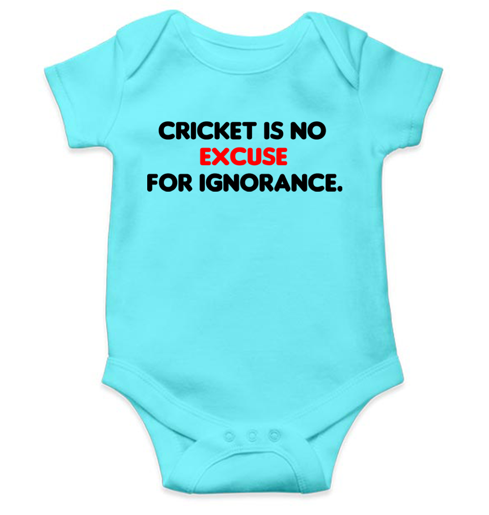 Cricket is no excuse for ignorance World Cup Cricket Rompers for Baby Boy- FunkyTeesClub