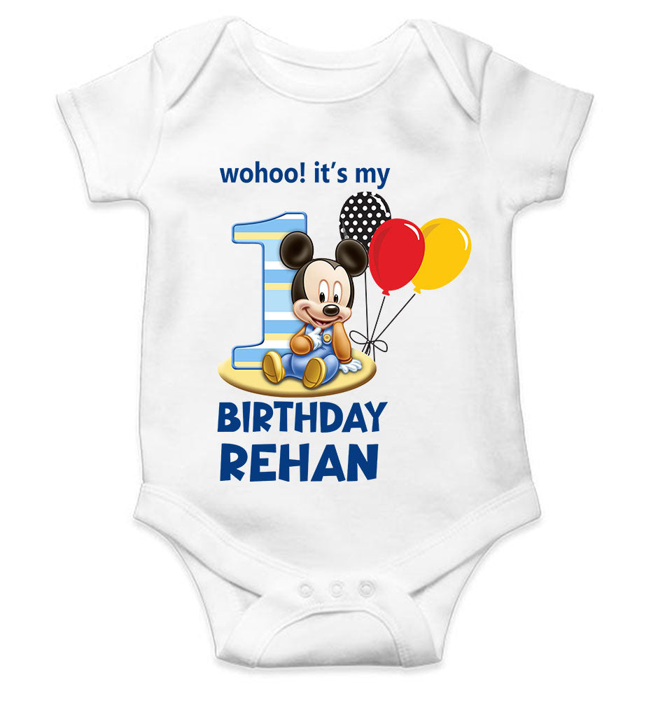 Custom Name Its My First Birthday Rompers for Baby Boy- FunkyTeesClub