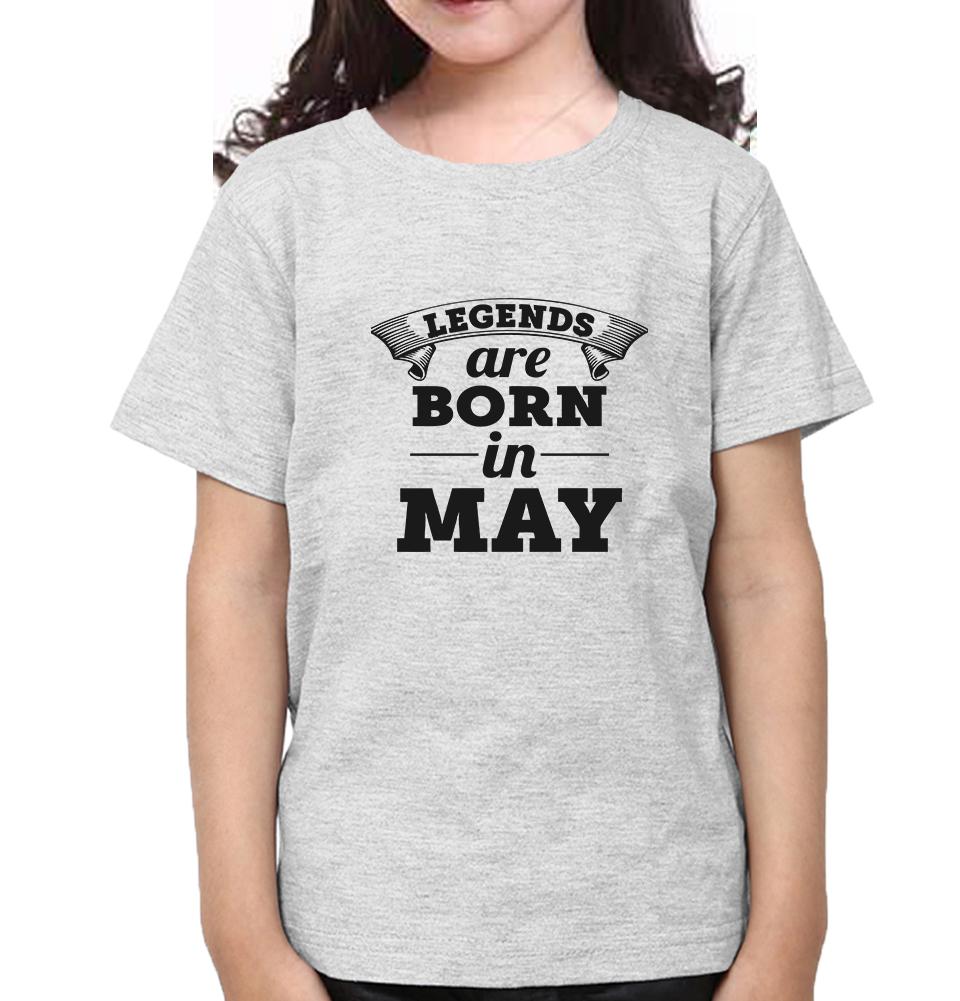 Legends are Born in May Half Sleeves T-Shirt For Girls -FunkyTeesClub