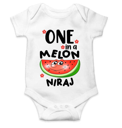 Custom Name Happy One Year Birthday Rompers for Baby Boy- FunkyTeesClub
