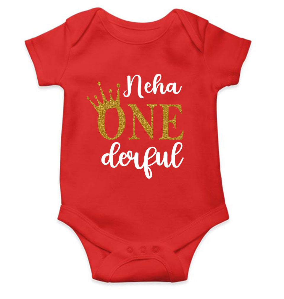 Custom Name First Birthday Rompers for Baby Girl- FunkyTeesClub