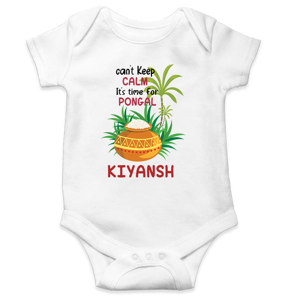 Custom Name Time For Pongal Makar Sankranti Rompers for Baby Boy- FunkyTeesClub