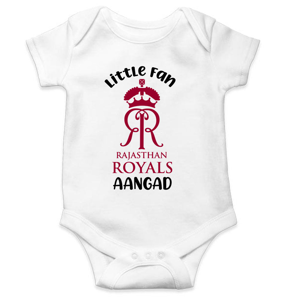 Custom Name IPL RR Rajasthan Royals Little Fan Rompers for Baby Boy- FunkyTeesClub