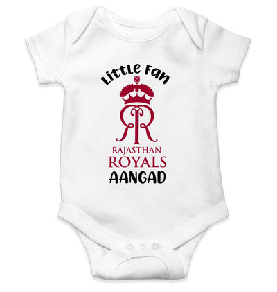 Custom Name IPL RR Rajasthan Royals Little Fan Rompers for Baby Boy- FunkyTeesClub