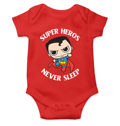 Super Heros Never Sleeps Rompers for Baby Boy- FunkyTeesClub