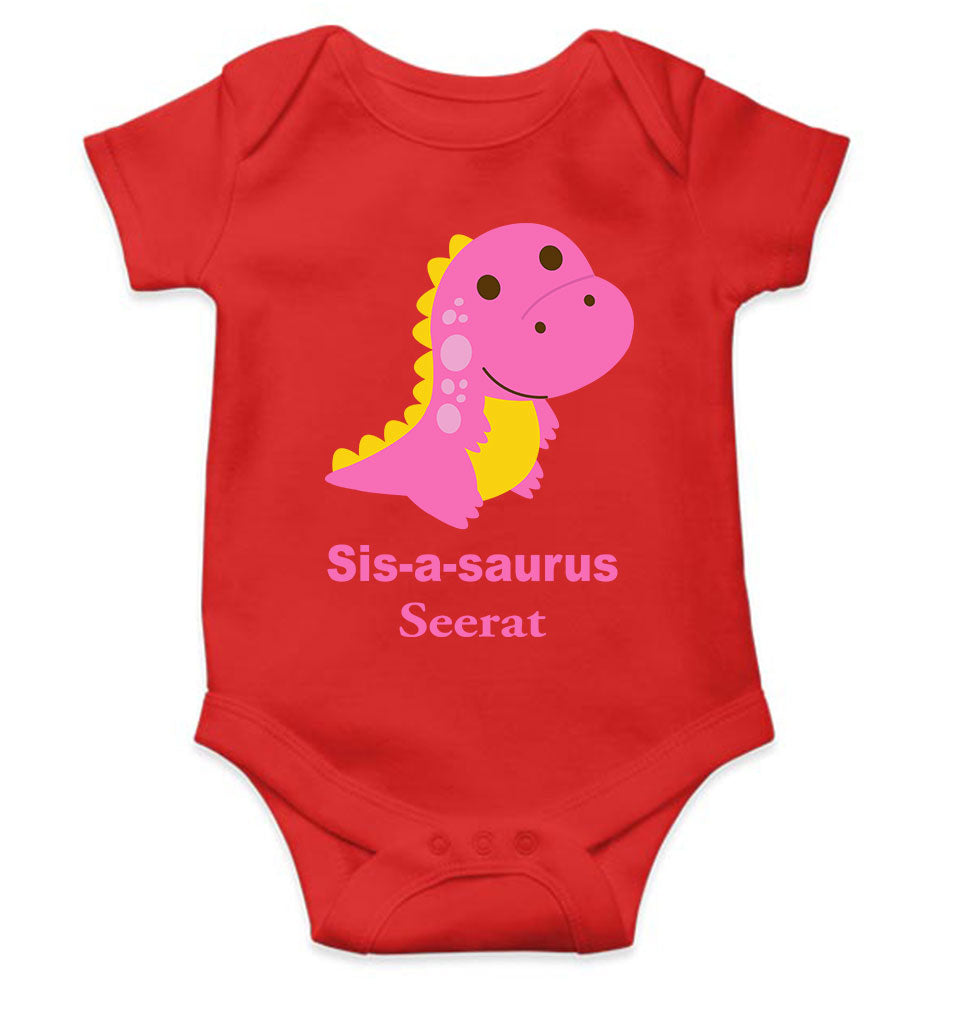 Custom Name Sis A Sauras Rakhi Rompers for Baby Girl- FunkyTeesClub