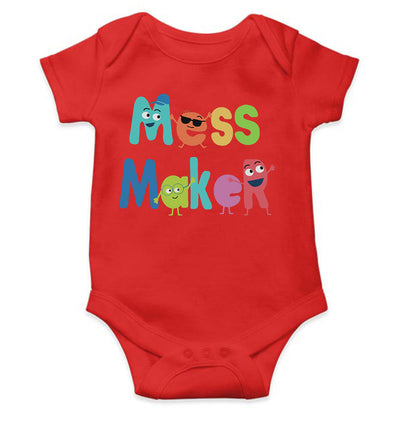 Mess Maker Cartoon Rompers for Baby Girl- FunkyTeesClub
