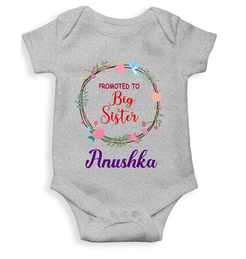 Custom Name Promoted To Big Sister Rakhi Rompers for Baby Girl- FunkyTeesClub