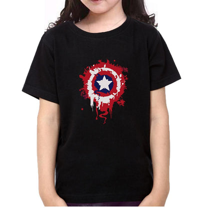 Captain America Shield Half Sleeves T-Shirt For Girls -FunkyTeesClub