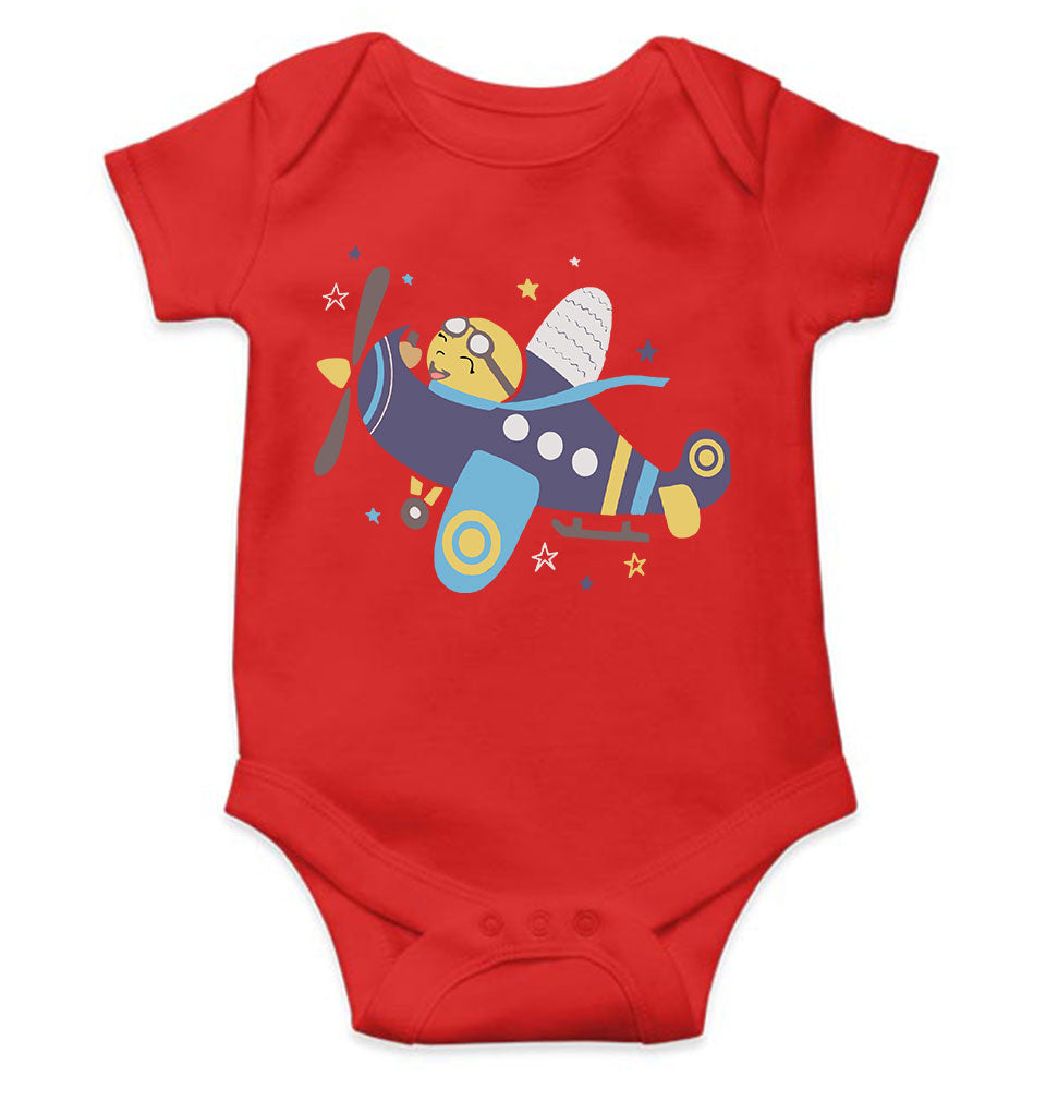 Jumbo Jet Cartoon Rompers for Baby Girl- FunkyTeesClub