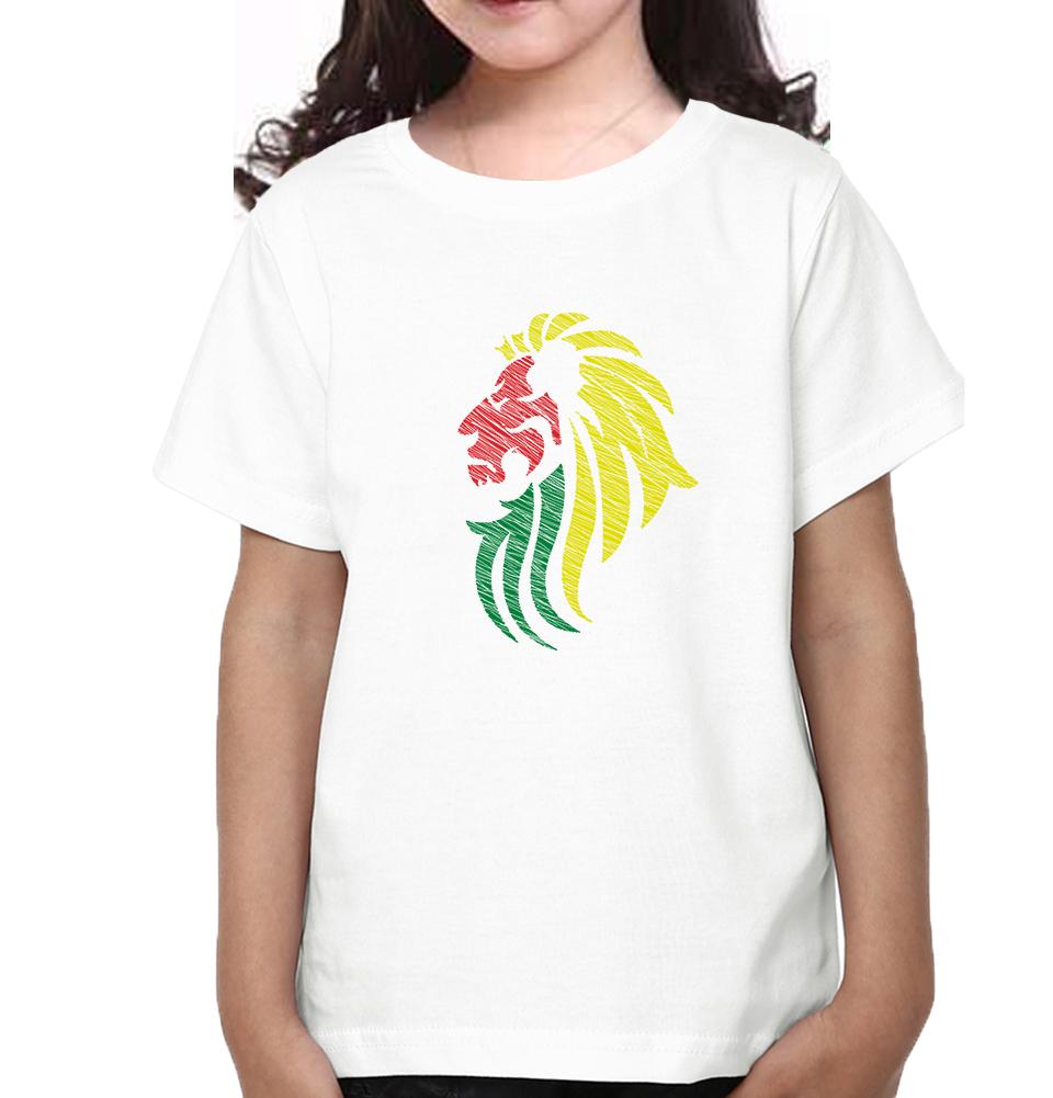 Lion Half Sleeves T-Shirt For Girls -FunkyTeesClub