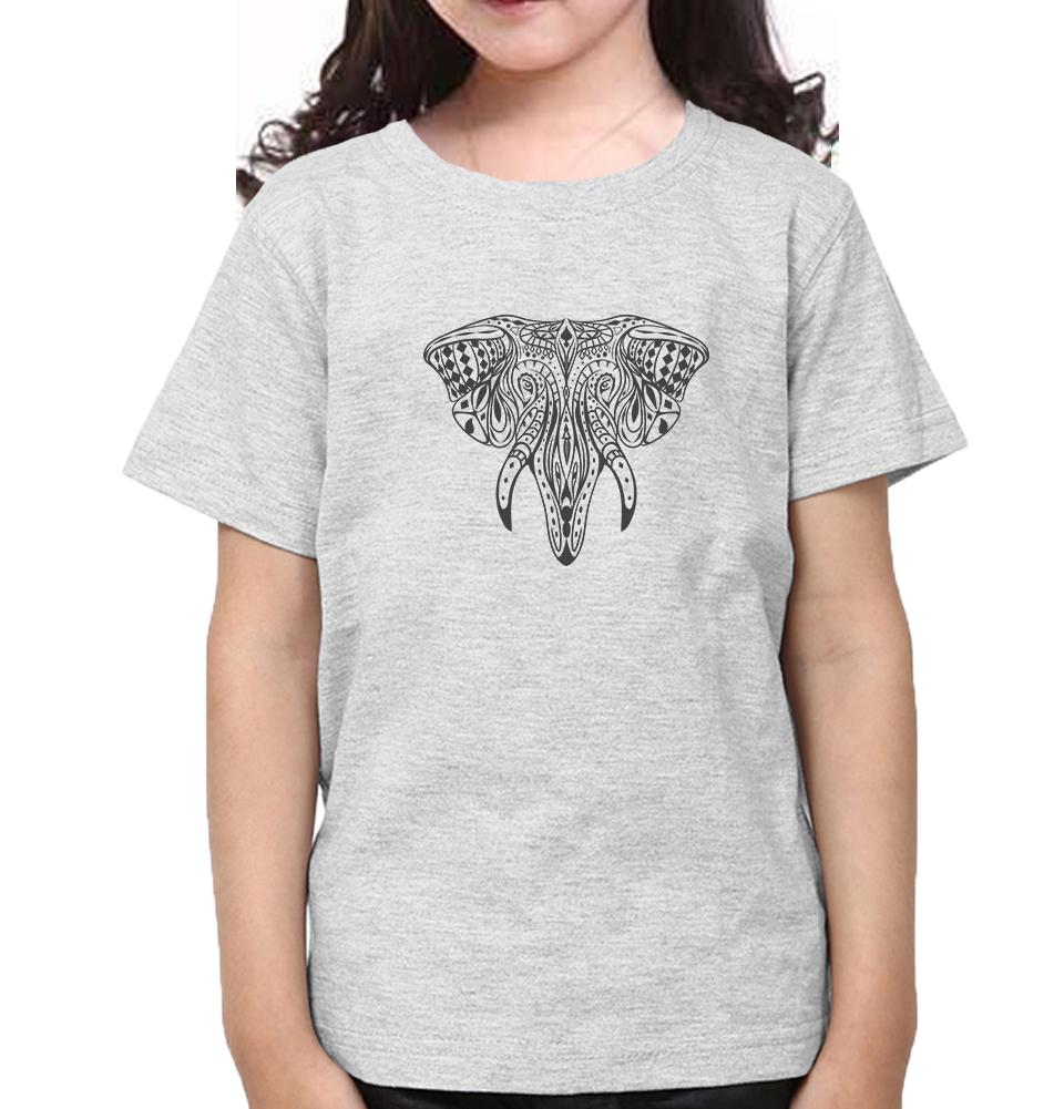 ETHINIC ELEPHANT Half Sleeves T-Shirt For Girls -FunkyTeesClub