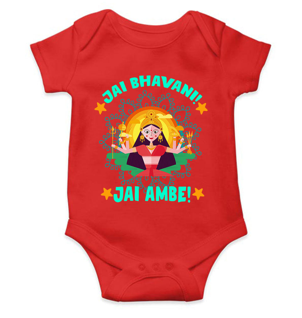 Jai Bhavani Jai Ambe Navratri Rompers for Baby Girl- FunkyTeesClub