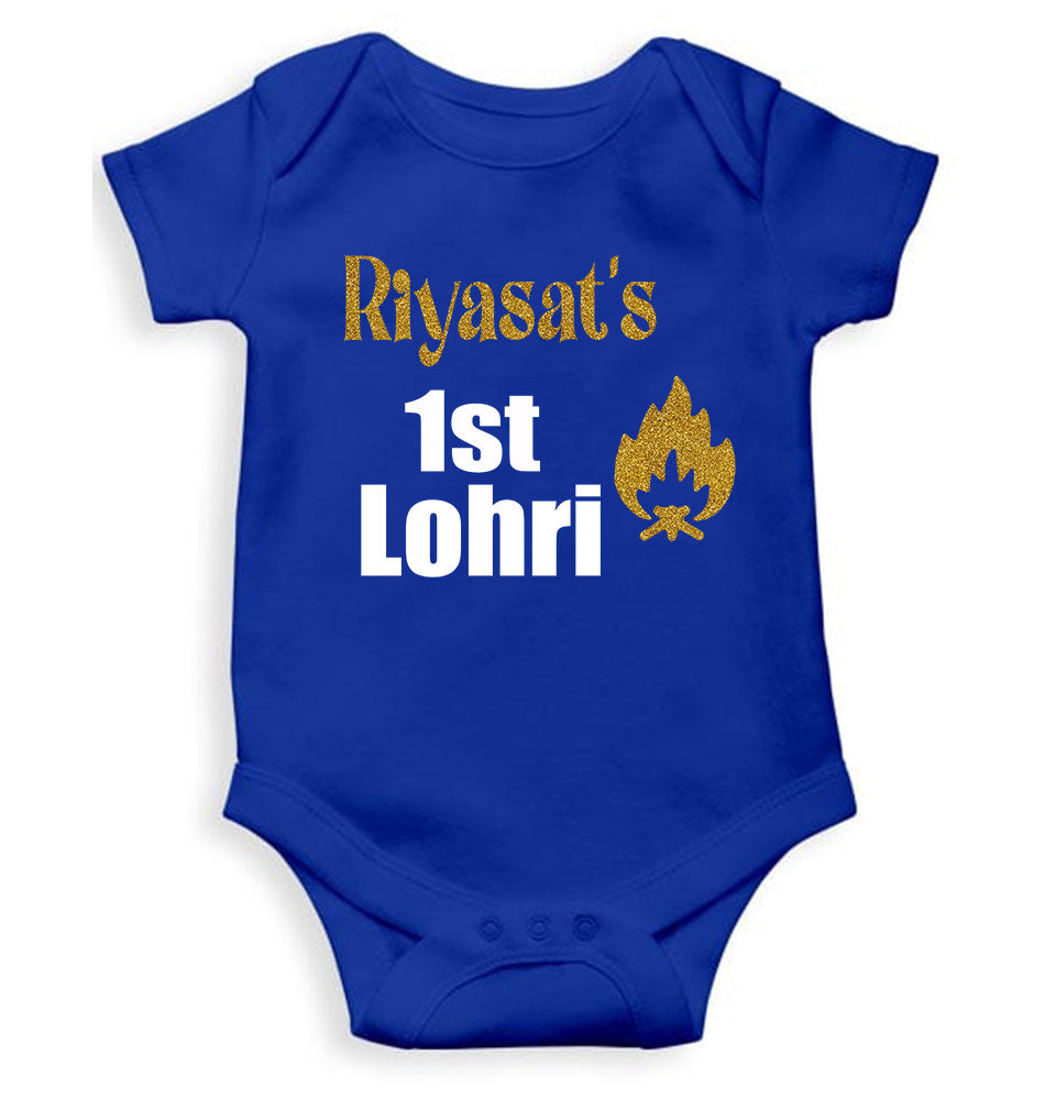 Custom Baby Name First Lohri Rompers for Baby Girl- FunkyTeesClub