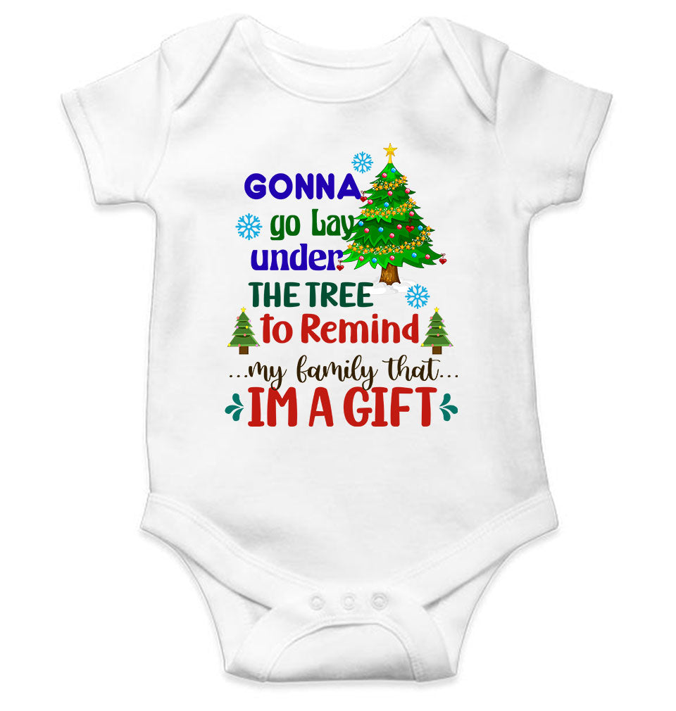 Gift Under Christmas Tree Rompers for Baby Boy- FunkyTeesClub