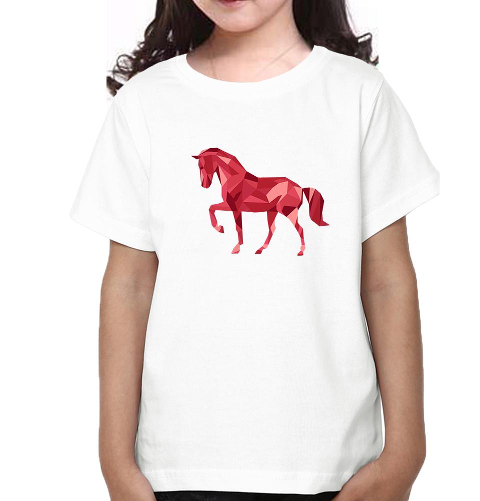 HORSE Half Sleeves T-Shirt For Girls -FunkyTeesClub