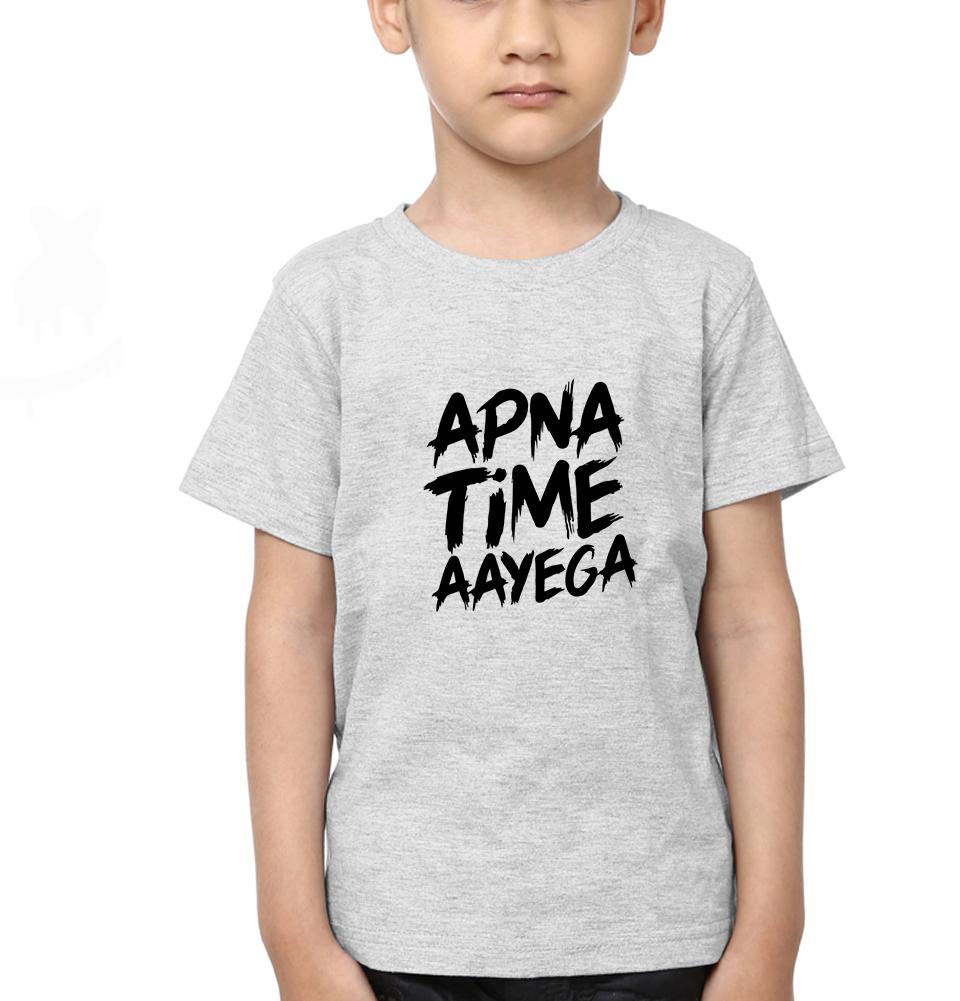 Apna Time Aayega Half Sleeves T-Shirt for Boy-FunkyTeesClub