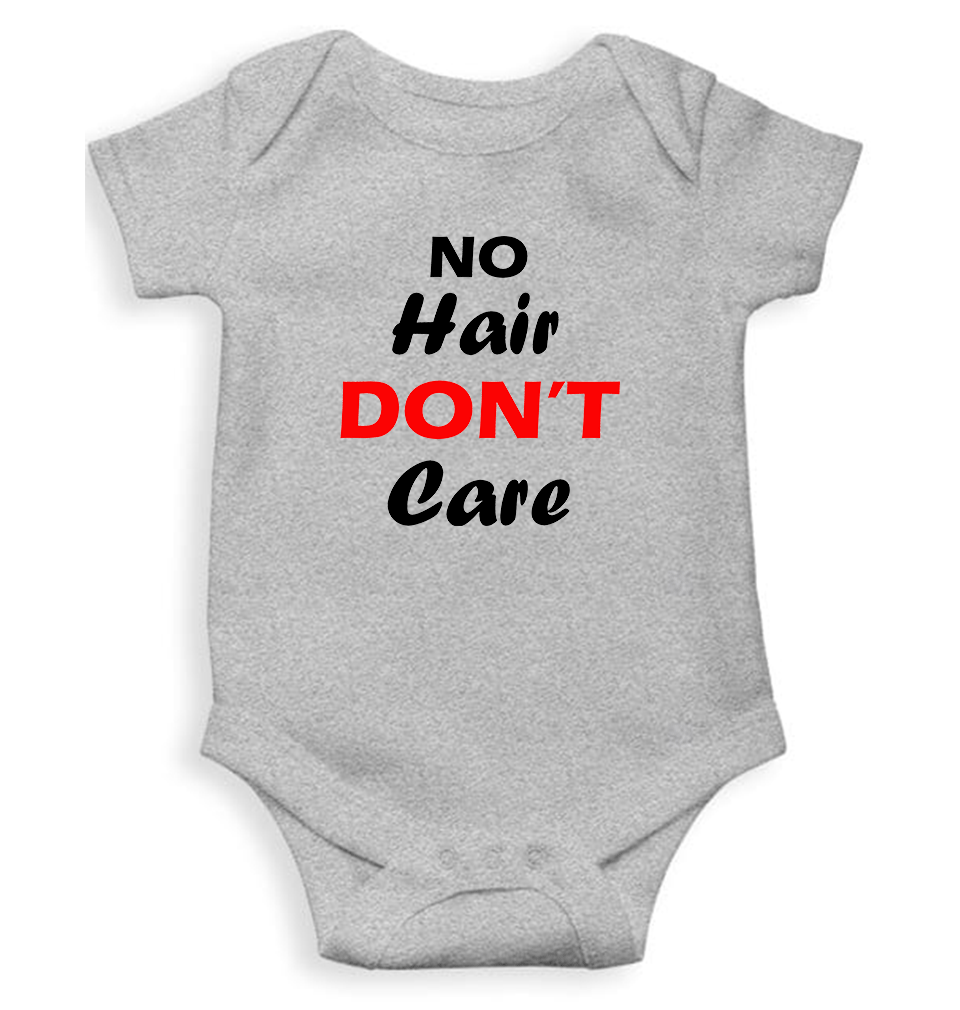 No Hair Dont Care Rompers for Baby Girl- FunkyTeesClub