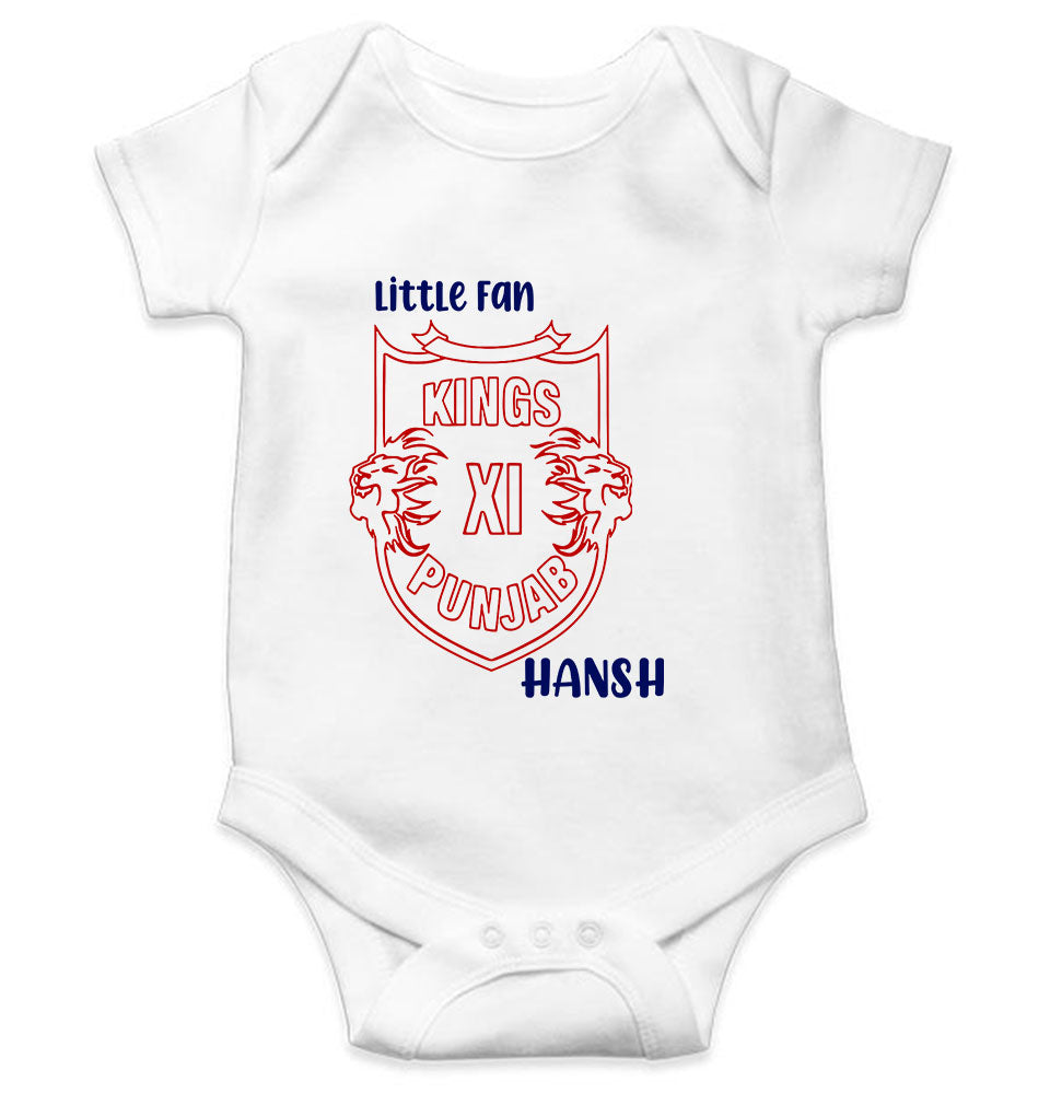Custom Name IPL PBKS Punjab Super Kings Little Fan Rompers for Baby Boy- FunkyTeesClub