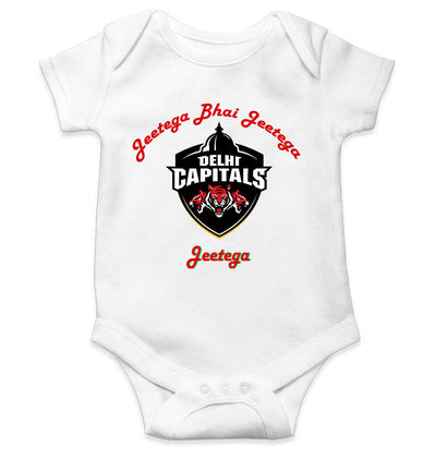 IPL Delhi Capitals Jeetega Bhai Jeetega DC Jeetega Rompers for Baby Boy- FunkyTeesClub