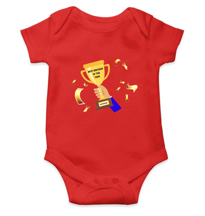 Best Brother Of The Year Rompers for Baby Boy- FunkyTeesClub