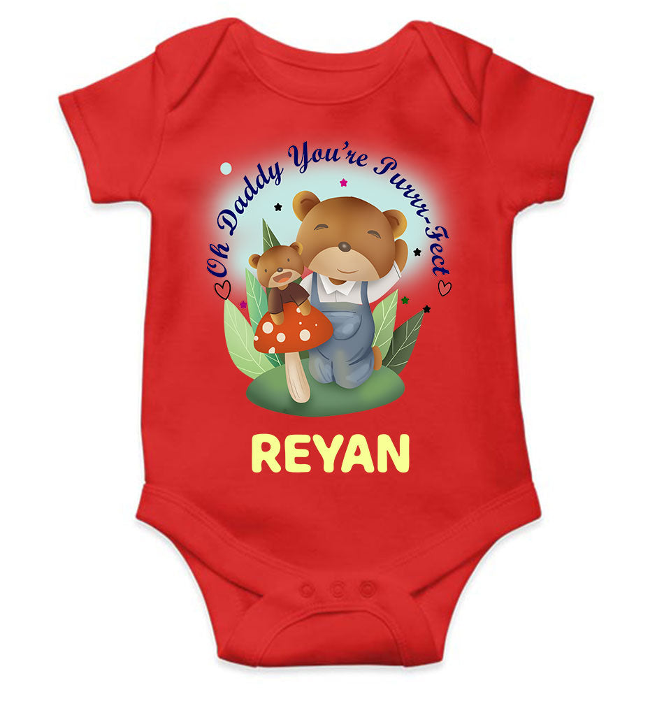 Custom Name Ohh Daddy You Are Purr Fect Fathers Day Rompers for Baby Boy- FunkyTeesClub
