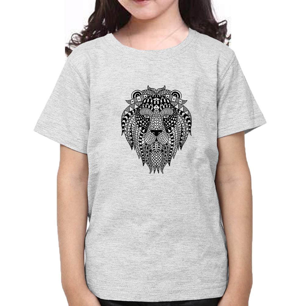 LION Half Sleeves T-Shirt For Girls -FunkyTeesClub