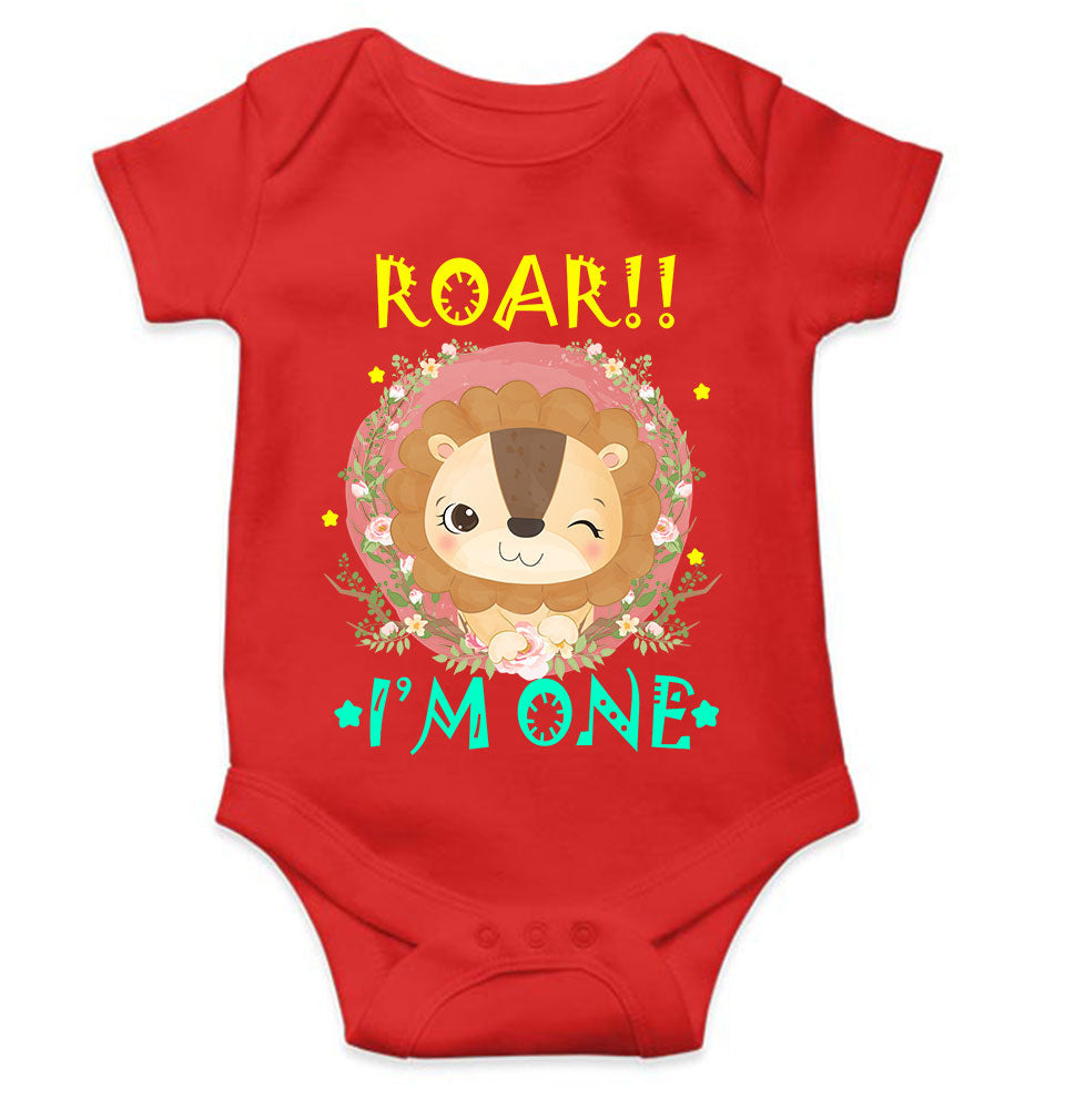 Roar I Am One First Birthday Rompers for Baby Girl- FunkyTeesClub