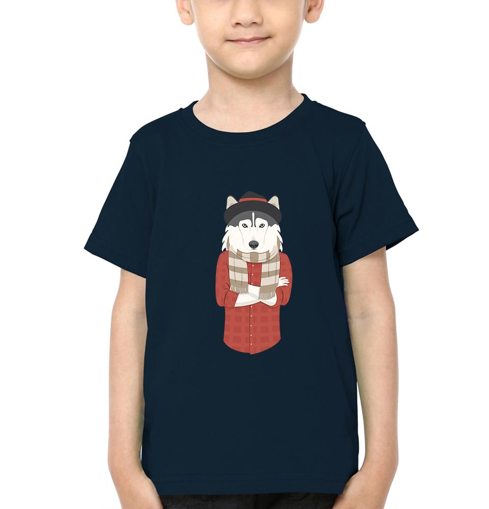 Hipster Wolf Half Sleeves T-Shirt for Boy-FunkyTeesClub
