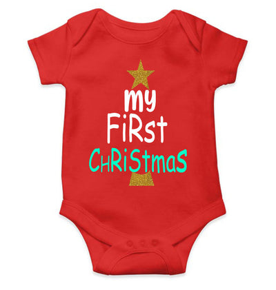 My First Christmas Rompers for Baby Boy- FunkyTeesClub