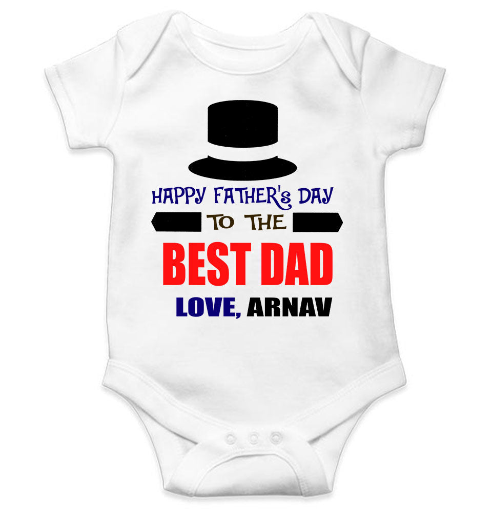 Custom Name Happy Fathers Day To The Best Dad Rompers for Baby Boy- FunkyTeesClub