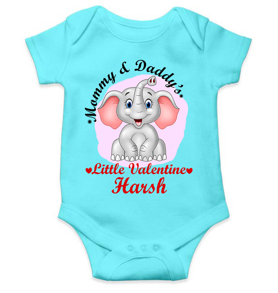 Custom Name Mommy And Daddys Little Valentine Rompers for Baby Boy- FunkyTeesClub