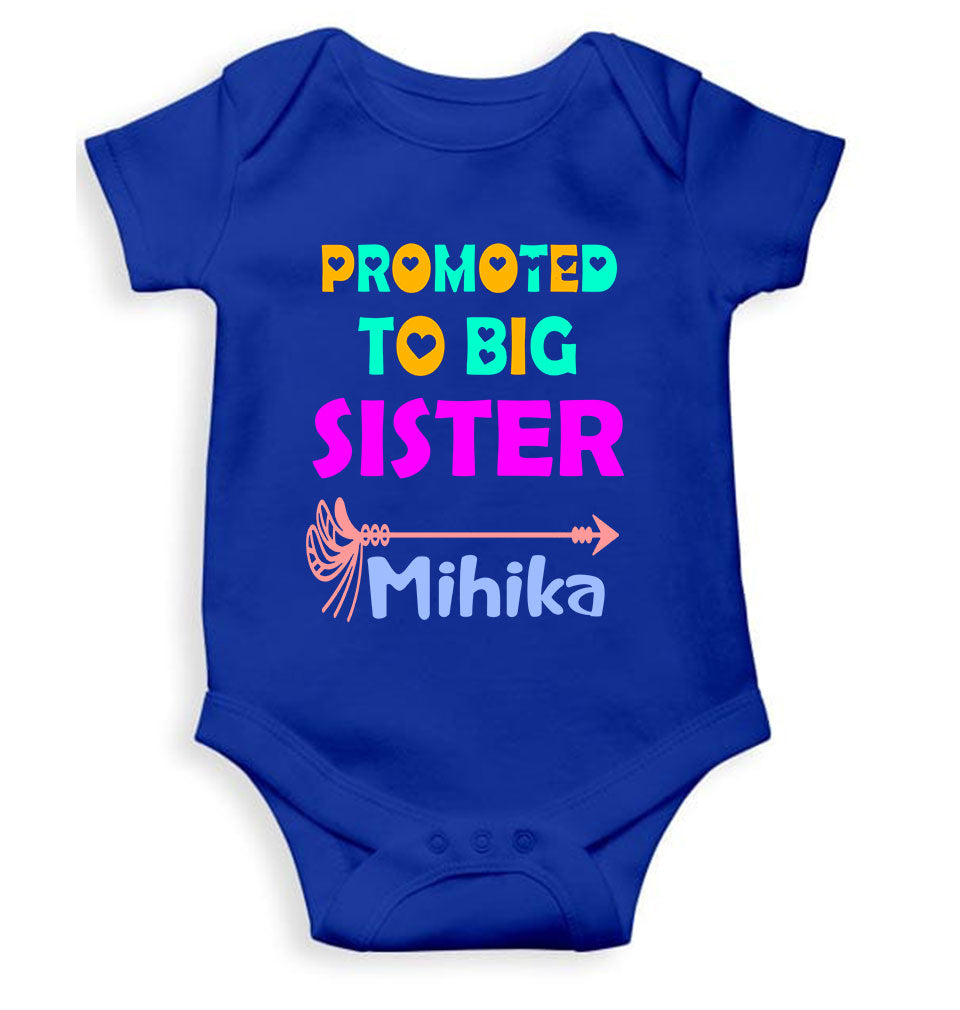 Custom Name Promoted To Big Sister Rakhi Rompers for Baby Girl- FunkyTeesClub