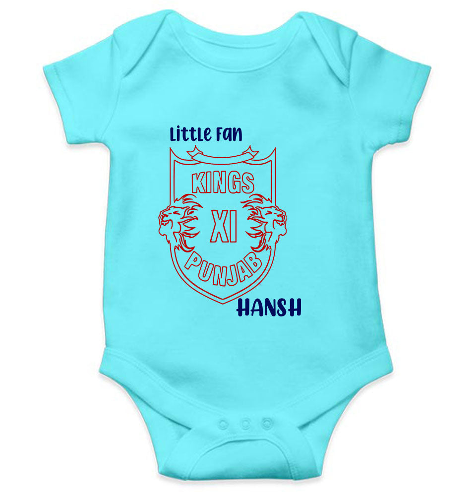 Custom Name IPL PBKS Punjab Super Kings Little Fan Rompers for Baby Boy- FunkyTeesClub