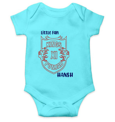 Custom Name IPL PBKS Punjab Super Kings Little Fan Rompers for Baby Boy- FunkyTeesClub