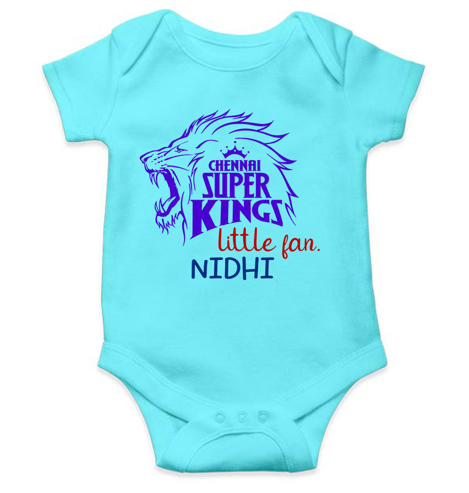 Custom Name IPL CSK Chennai Super Kings Little Fan Rompers for Baby Girl- FunkyTeesClub